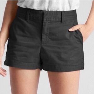 GAP Black Mid-Rise Chino Shorts